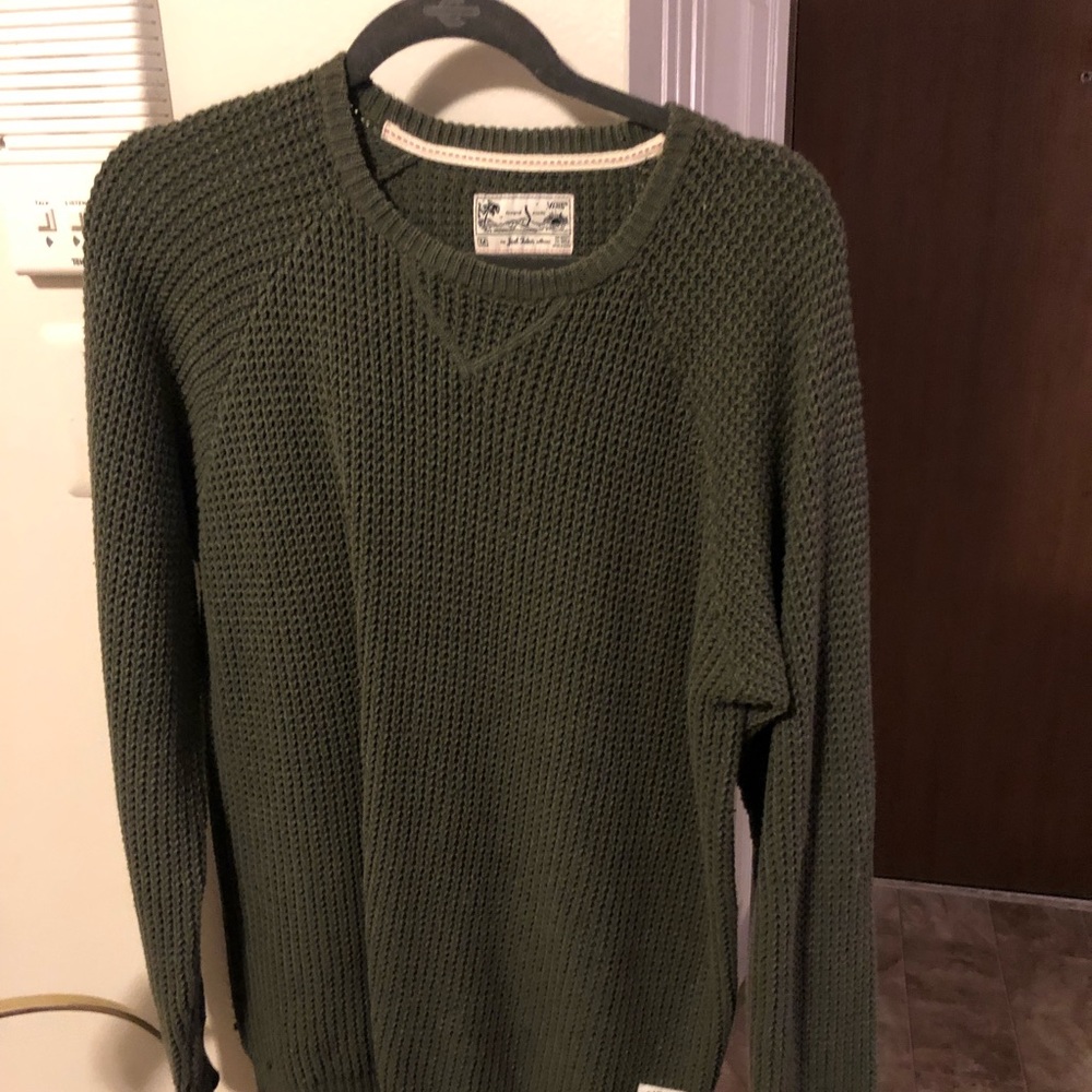Waffle Knit Olive Sweater